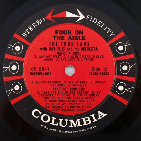 Ray Ellis The Four Lads Sing: Four On The Aisle 1958 12" LP Record CS 8047 6-Eye - Picture 15 of 16